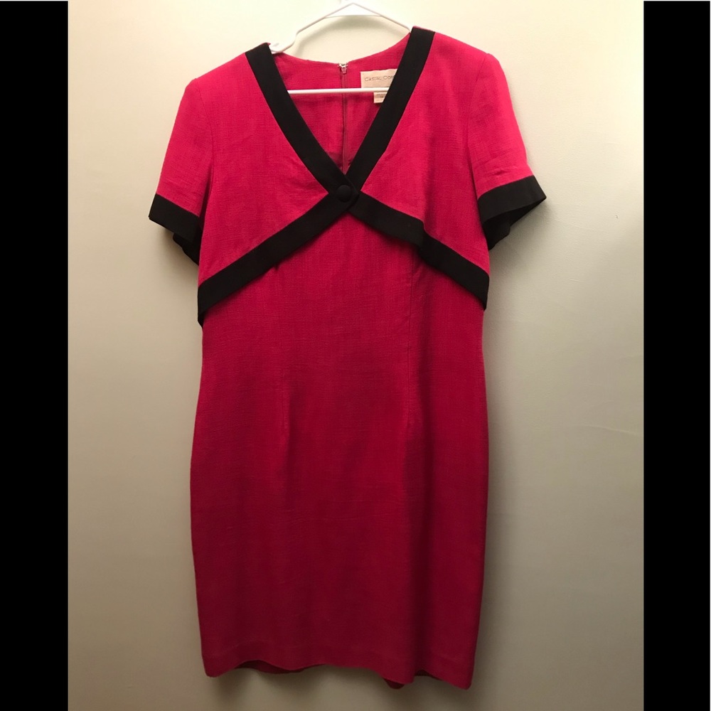 CASUAL CORNER PINK BLACK DRESS